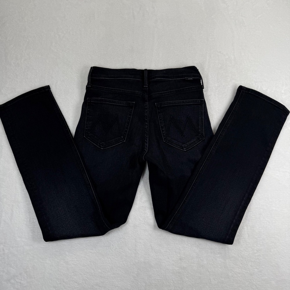 MOTHER The Mid Rise Dazzler Ankle Jeans Deep End Black Wash Size 27 Made in USA